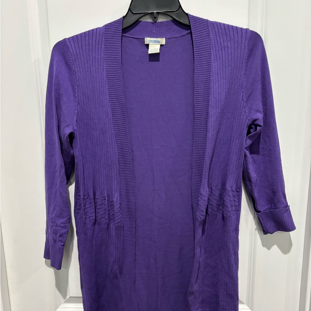 Cocobleu Purple Cardigan, Sz L